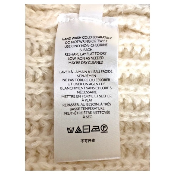 Anthropologie Pilcro Zip-Front Longline Ivory Wool Blend Cardigan Sweater - Picture 13 of 13